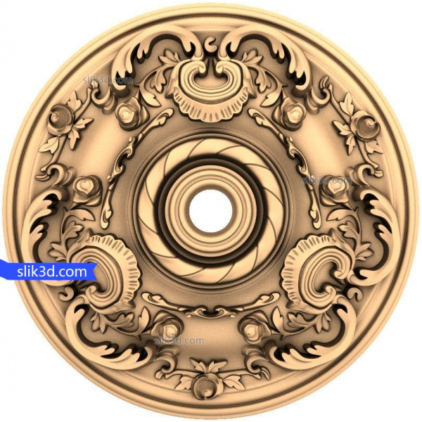 Zapleten 3D STL model okrašene cvetlične rozete za CNC Zapleten 3D STL model okrašene cvetlične rozete za CNC