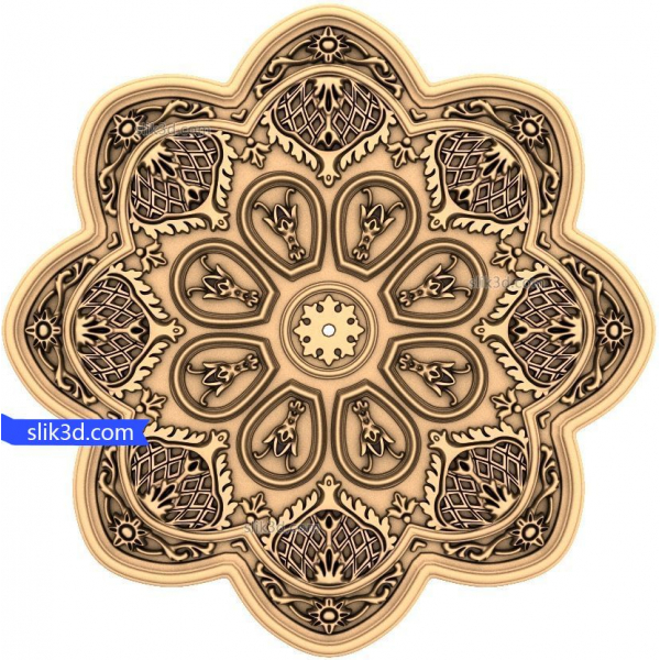Elegancki Kwiatowy Medalion 3D Model STL dla CNC Elegancki Kwiatowy Medalion 3D Model STL dla CNC