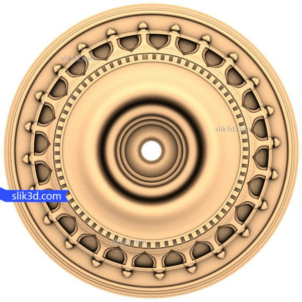 Verzierte kreisförmige Rosette - 3D STL Modell für CNC Verzierte kreisförmige Rosette - 3D STL Modell für CNC
