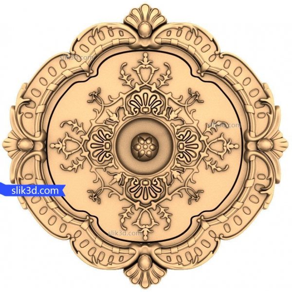 Regal Ornat Medallion 3D STL Model til CNC