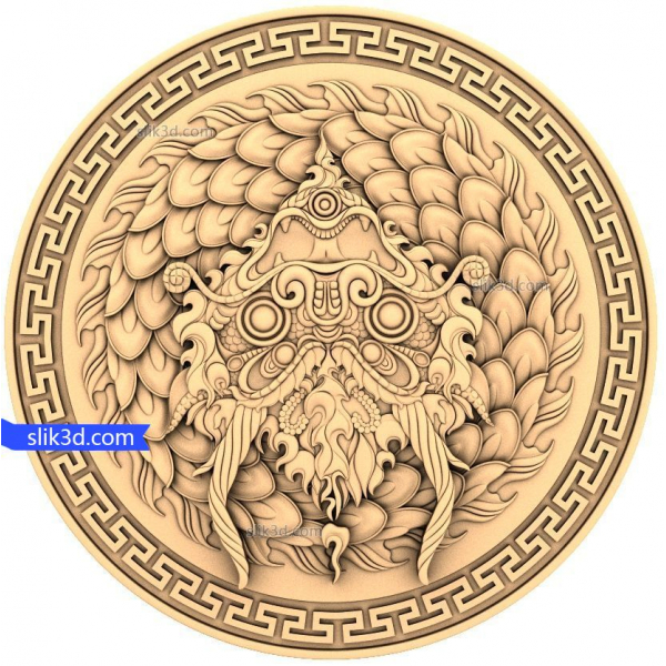 Dragon Guardian 3D Relief STL líkan Dragon Guardian 3D Relief STL líkan