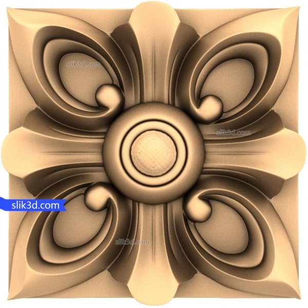 Udsmykket blomsterroset 3D-model til CNC Udsmykket blomsterroset 3D-model til CNC
