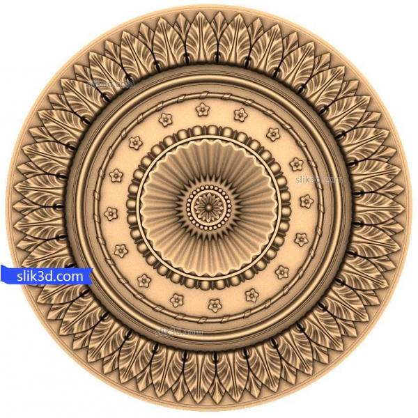 Floral Radiance Medallion 3D Model for CNC Floral Radiance Medallion 3D Model for CNC