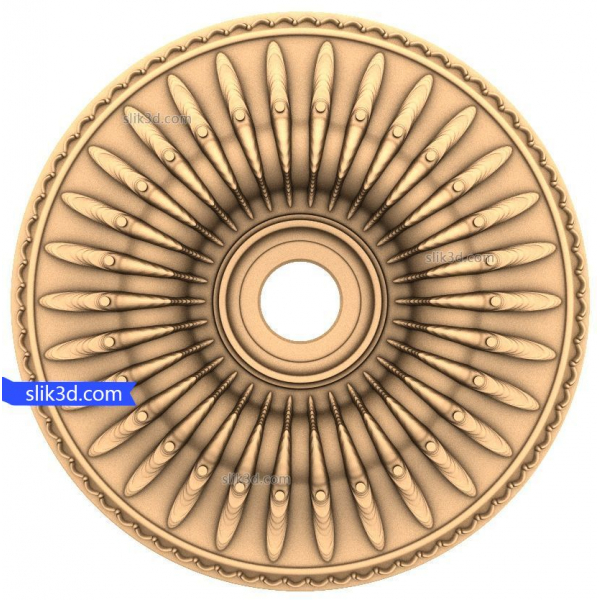 CNC용 Radiant Sunburst Rosette 3D STL 모델 CNC용 Radiant Sunburst Rosette 3D STL 모델