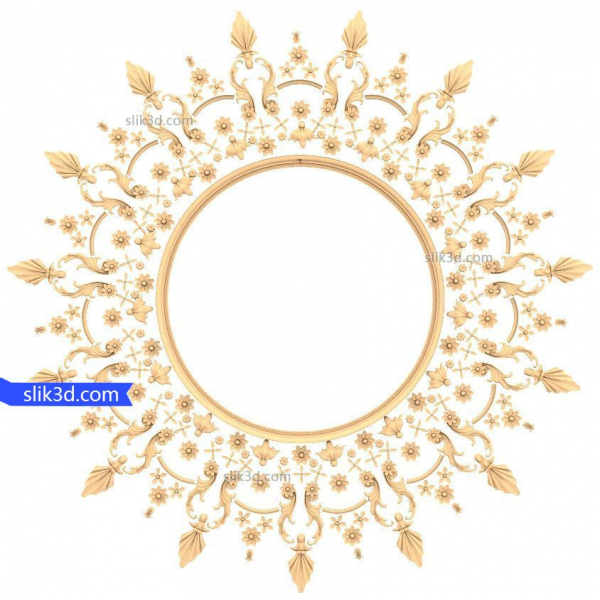 Květinový rám Sunburst ve 3D STL pro CNC Květinový rám Sunburst ve 3D STL pro CNC