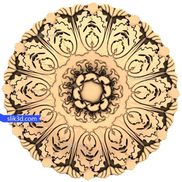 แบบจำลอง 3D STL ของ Floral Elegance Rosette แบบจำลอง 3D STL ของ Floral Elegance Rosette