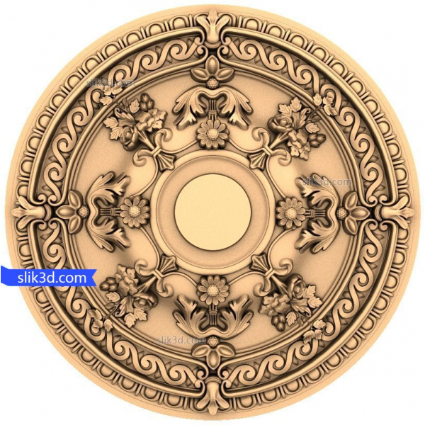 Ornate Floral Medallion 3D STL Model for CNC Ornate Floral Medallion 3D STL Model for CNC