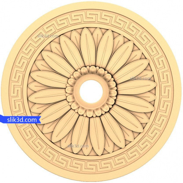 Sunburst Rosette - 3D STL Model til CNC Sunburst Rosette - 3D STL Model til CNC