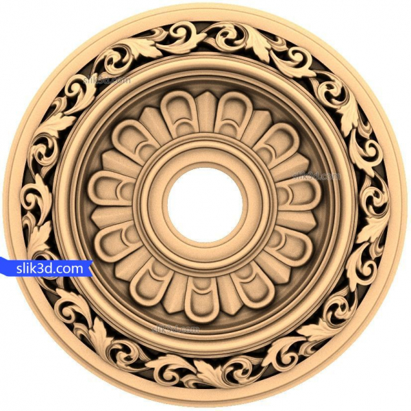 แบบจำลอง 3D STL ของ Acanthus Rosette แบบคลาสสิกสำหรับ CNC