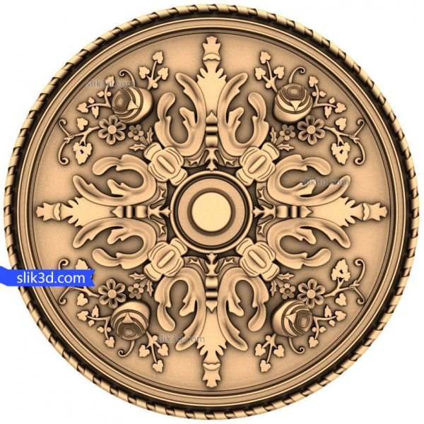Květinový medailonový 3D model pro CNC Květinový medailonový 3D model pro CNC