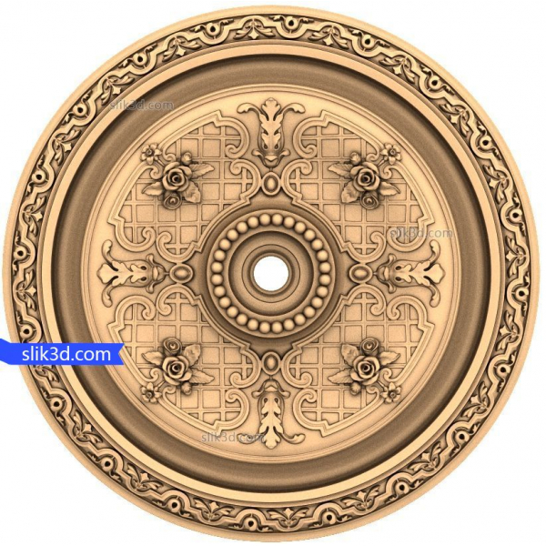 Elegancki Różany Emblemat Medalion Model 3D dla CNC Elegancki Różany Emblemat Medalion Model 3D dla CNC