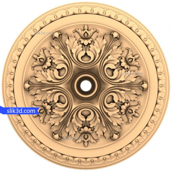Floral Elegance Medallion - 3D STL Model til CNC Floral Elegance Medallion - 3D STL Model til CNC