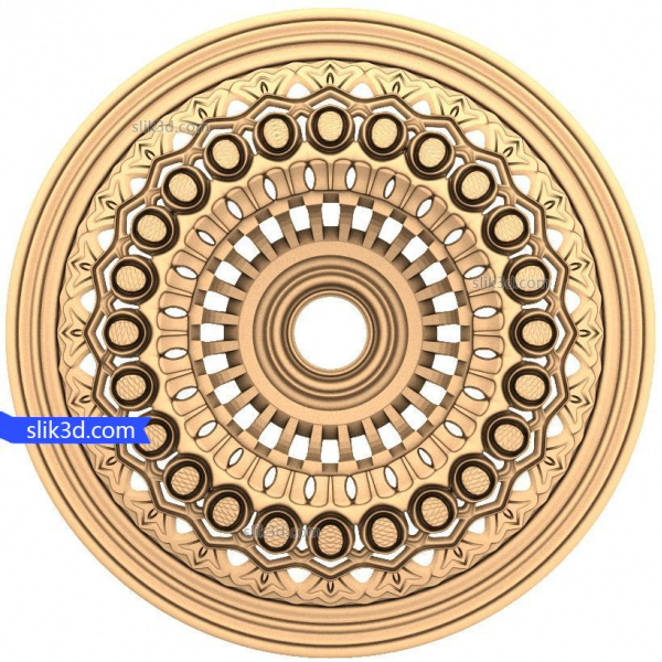 Ornamental Mandala 3D STL-model til CNC-udskæring