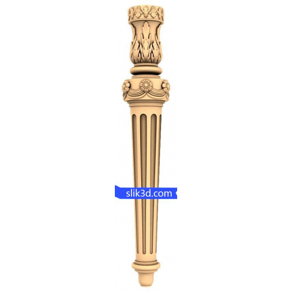 Pobierz model 3D STL Eleganckiej, żłobionej nogi stołu do obróbki CNC Pobierz model 3D STL Eleganckiej, żłobionej nogi stołu do obróbki CNC