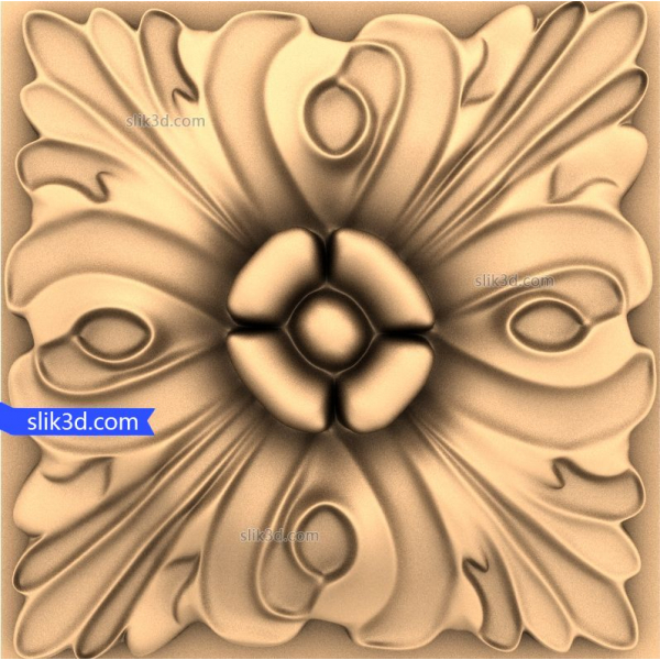 Model 3D STL în relief floral renascentist pentru CNC Model 3D STL în relief floral renascentist pentru CNC