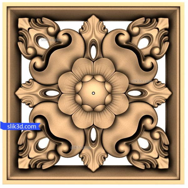 Floral Harmony Relief - CNC용 장식용 3D STL 모델 Floral Harmony Relief - CNC용 장식용 3D STL 모델