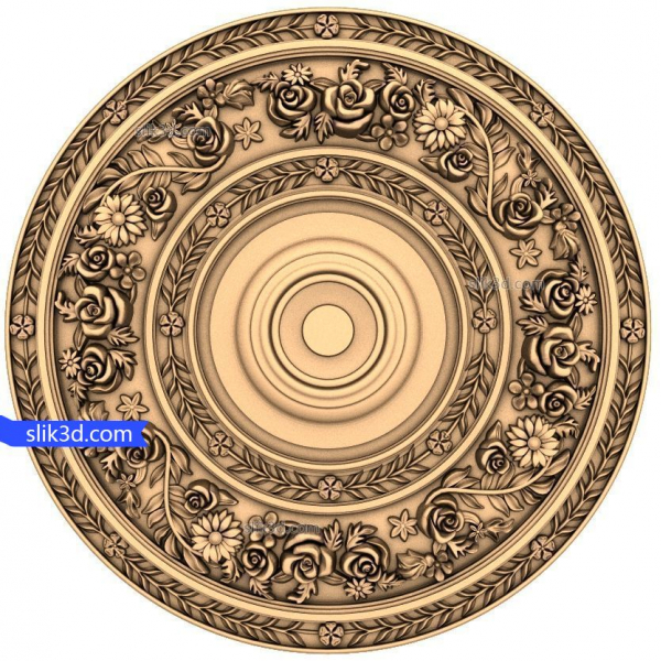 Florale Eleganz - 3D-STL-Modell für CNC-Fräser Florale Eleganz - 3D-STL-Modell für CNC-Fräser