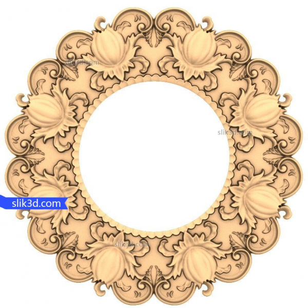 Modello 3D STL con cornice floreale squisita Modello 3D STL con cornice floreale squisita