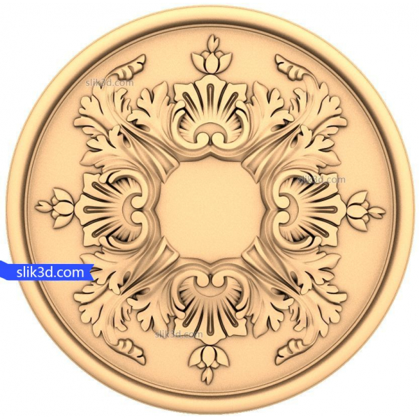 Modello 3D STL di rosetta barocca ornata Modello 3D STL di rosetta barocca ornata