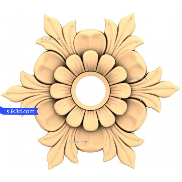 Floral Elegance Rosette 3D-model til CNC- og 3D-print Floral Elegance Rosette 3D-model til CNC- og 3D-print