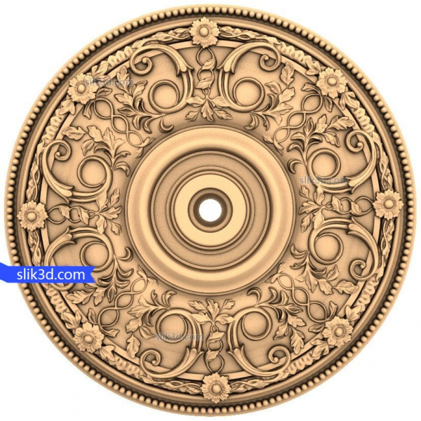 Renaissance Floral Medallion 3D STL Model ສໍາລັບ CNC Renaissance Floral Medallion 3D STL Model ສໍາລັບ CNC