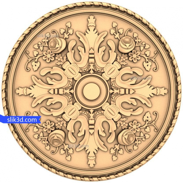 Nəfis Çiçək Parlaq Medalyon 3D STL Modeli