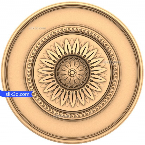 Strahlendes Sonnenblumen-Rundelement 3D STL Modell für CNC Strahlendes Sonnenblumen-Rundelement 3D STL Modell für CNC