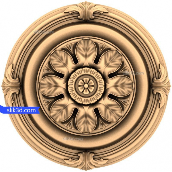 Floral Harmony Medallion - 3D STL Model til CNC Floral Harmony Medallion - 3D STL Model til CNC