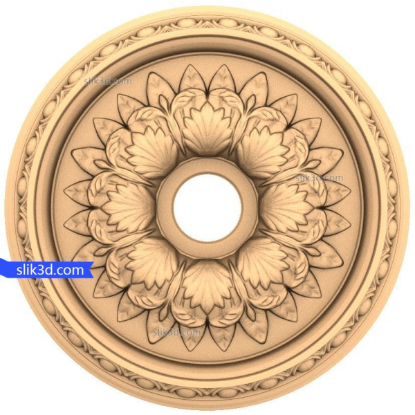 Modello 3D STL Rosetta armonia floreale per CNC Modello 3D STL Rosetta armonia floreale per CNC