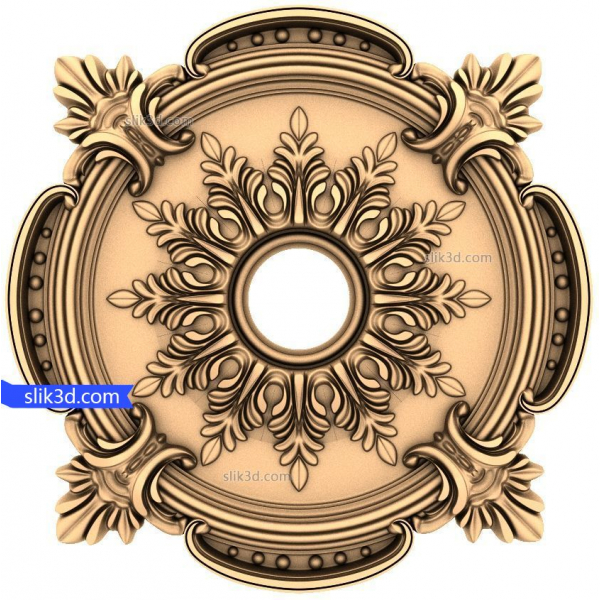 Regal Sunflower Medallion 3D STL Model til CNC Regal Sunflower Medallion 3D STL Model til CNC