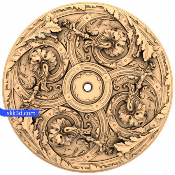 Grezns Flora Medallion 3D modelis CNC Grezns Flora Medallion 3D modelis CNC