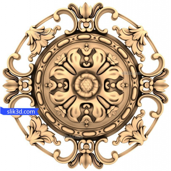 Modello STL 3D del medaglione Fleur de Royale per CNC Modello STL 3D del medaglione Fleur de Royale per CNC