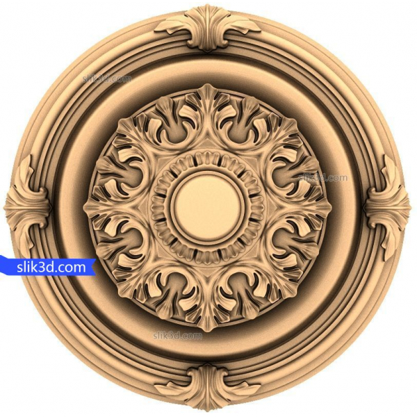 Floral Harmony Medallion - CNC üçün 3D STL Modeli Floral Harmony Medallion - CNC üçün 3D STL Modeli