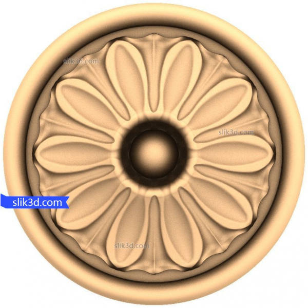 แบบจำลอง 3D STL ของ Floral Harmony Rosette สำหรับ CNC