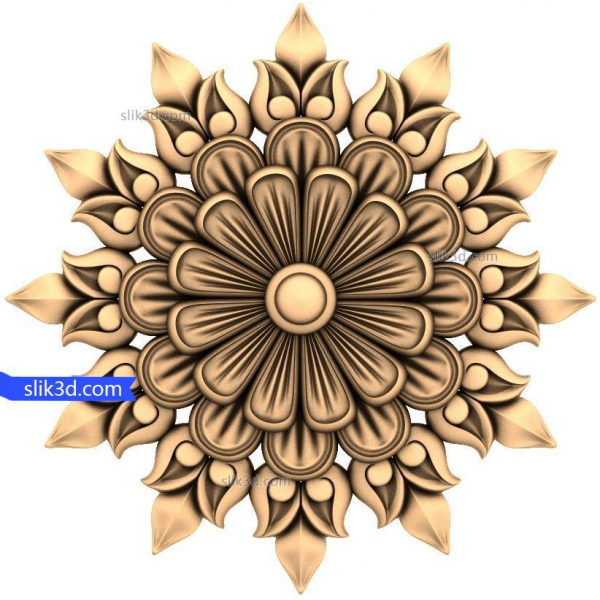 แบบจำลอง 3D STL ดอกกุหลาบตกแต่งรูปดอกบัว