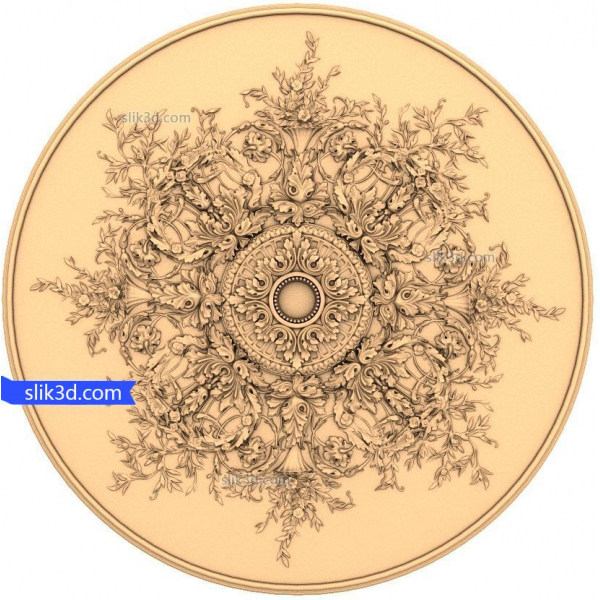Floral Harmony Medallion 3D STL-model voor CNC Floral Harmony Medallion 3D STL-model voor CNC