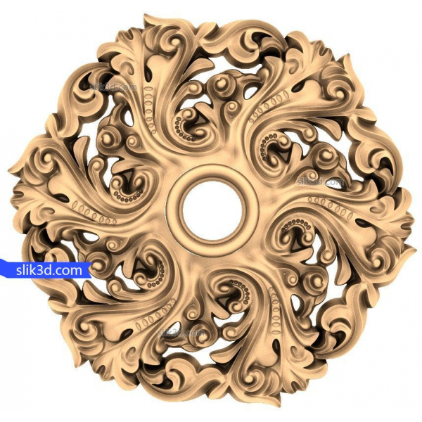 Renaissance Flourish Rosette 3D STL Model for CNC Renaissance Flourish Rosette 3D STL Model for CNC