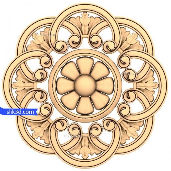 Floral Whirl 3D STL-model til CNC- og 3D-print Floral Whirl 3D STL-model til CNC- og 3D-print