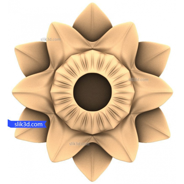 Radiant Sunflower Rosette 3D STL líkan fyrir CNC Radiant Sunflower Rosette 3D STL líkan fyrir CNC