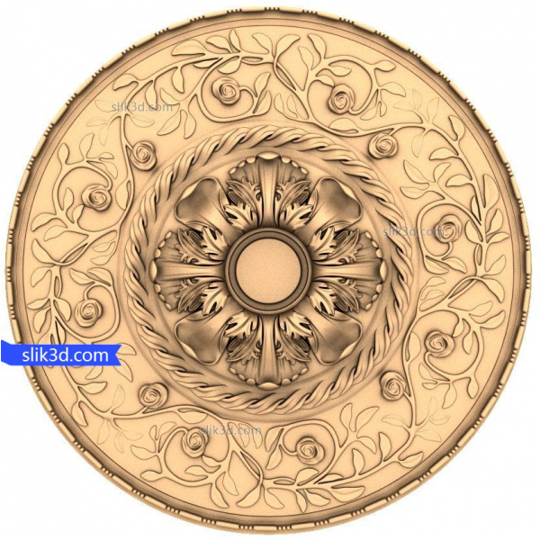 Model 3D STL Roset Bunga Abadi untuk Router CNC