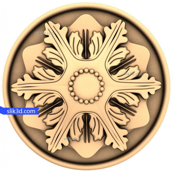 Ornamental Blossom Medallion - 3D STL model pro CNC Ornamental Blossom Medallion - 3D STL model pro CNC