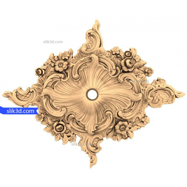 Florale Eleganz Rosette 3D-Modell für CNC Florale Eleganz Rosette 3D-Modell für CNC