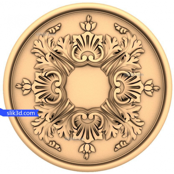 Florales Harmoniemedaillon 3D STL Modell