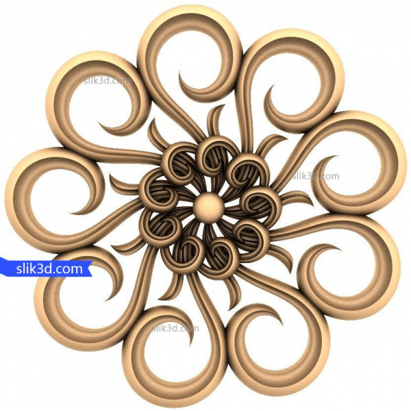 Udsøgt Floral Whirlwind 3D STL-model til CNC Udsøgt Floral Whirlwind 3D STL-model til CNC