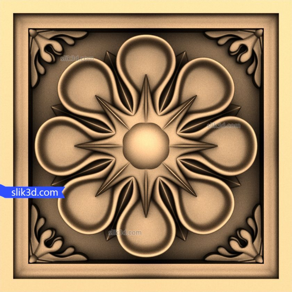 Radiant Blossom Decor: โมเดล STL 3D ที่ซับซ้อนสำหรับ CNC