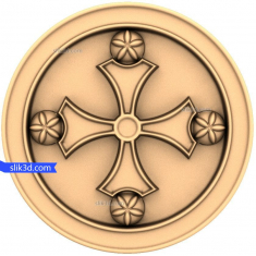 Okrašen okrogel križni relief