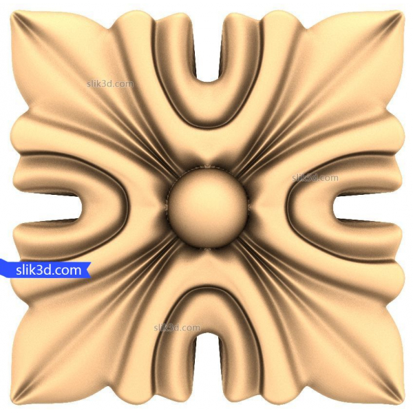 Model 3D STL Rosette Golden Leaf Model 3D STL Rosette Golden Leaf