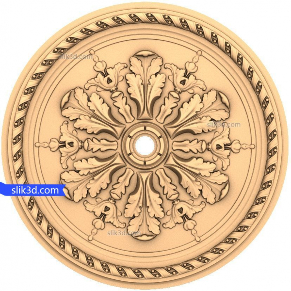 Modello 3D di rosetta di acanto regale per CNC Modello 3D di rosetta di acanto regale per CNC