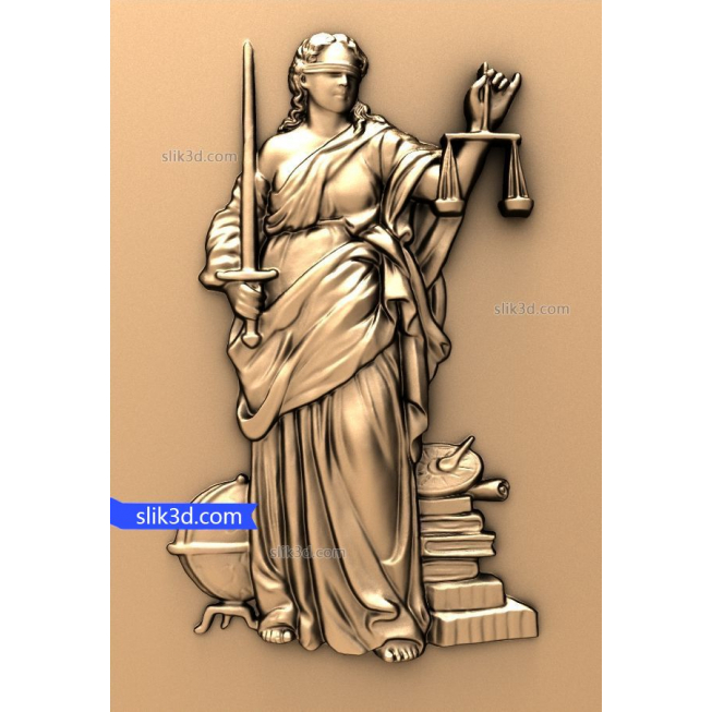 Bas-relief "Goddess of justice - Themis" | STL - 3D model for CNC
