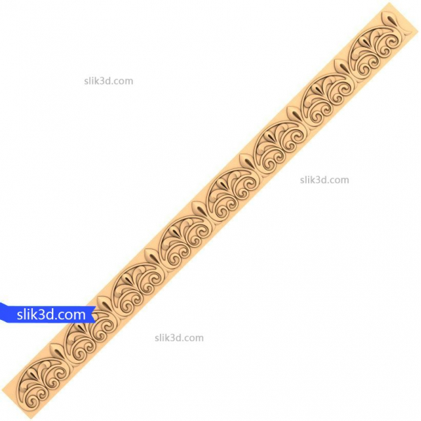Ornate Swirl Border 3D Model for CNC Router